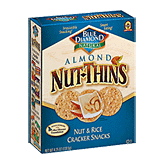 Blue Diamond Nut-Thins almond, nut & rice cracker snacks, wheat & gluten free Left Picture